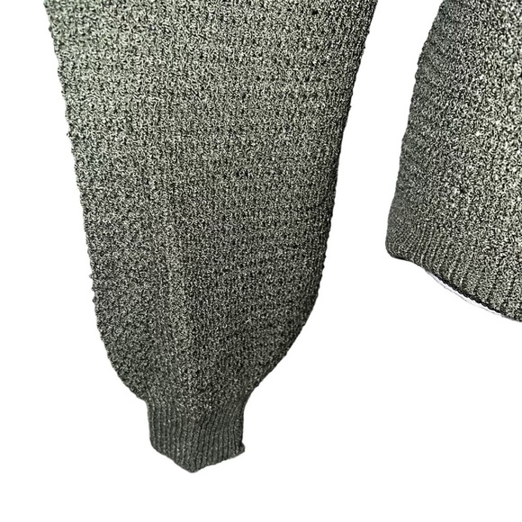 Ever B Green Sage Knit Fall V Neck Lightweight Knotted Sweater NWOT - Picture 4 of 9